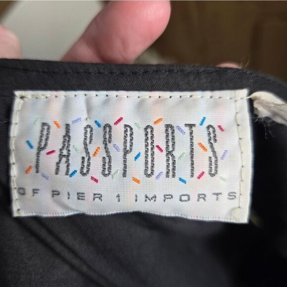 VINTAGE 90s black embroidered boho floral peasant lagenlook midi dress ‎ S - Picture 8 of 13